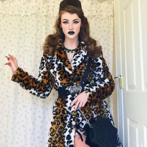 Sourpuss Leopard Harlow coat Worn Once M (does not come with belt in photo)